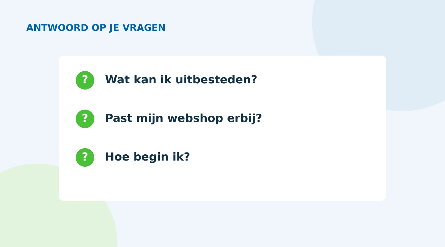 Grafische illustratie van vragen en antwoorden over fulfilment.